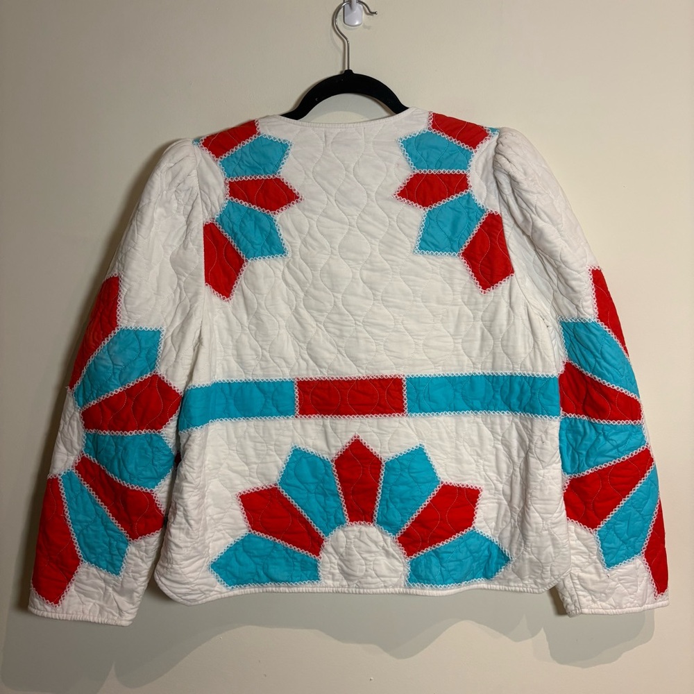 RHODE Sabrina Organic Cotton Jacket Quilted Daisy Floral Patchwork Large - $495 - Picture 8 of 11